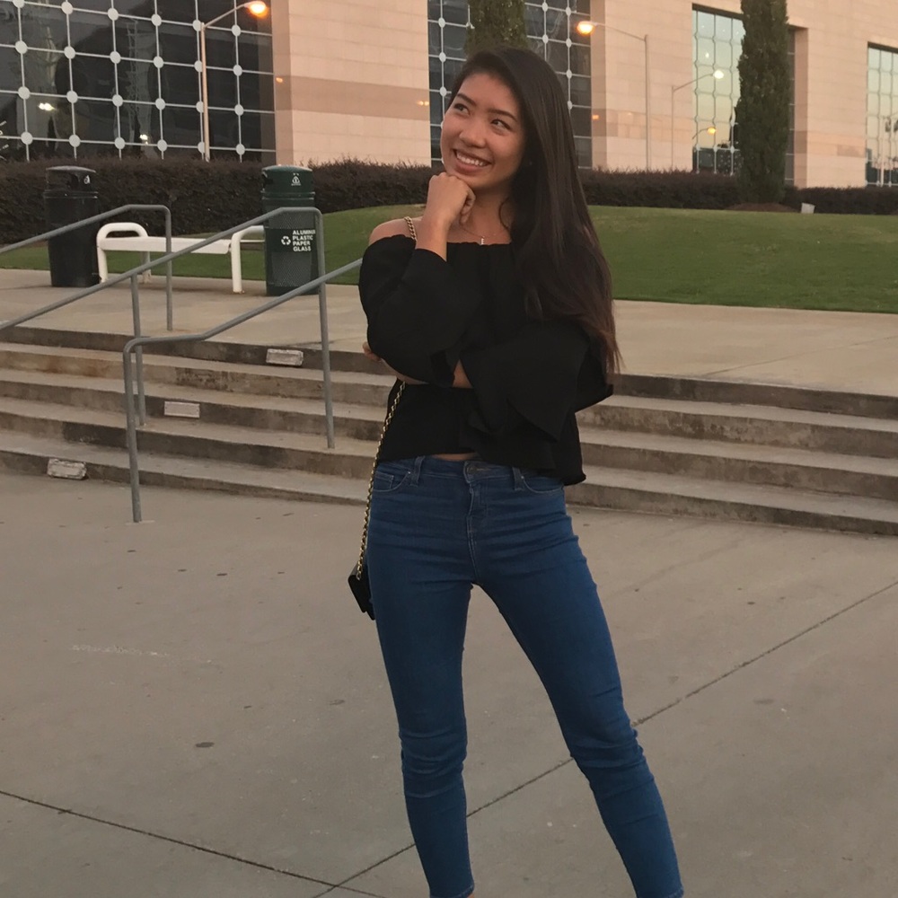 BEBE Off the shoulder top